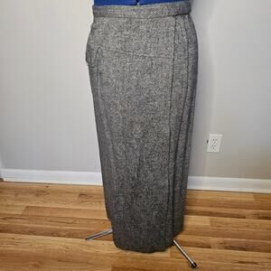 Vintage Apart Impressions Grey Wool Tweed Wrap Maxi Skirt Size i10 Missy
